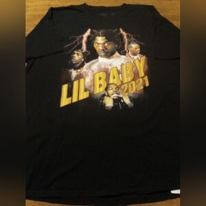 Lil Baby 2021 The Back Outside Tour Black XL Front And Back Designs T-Shirt